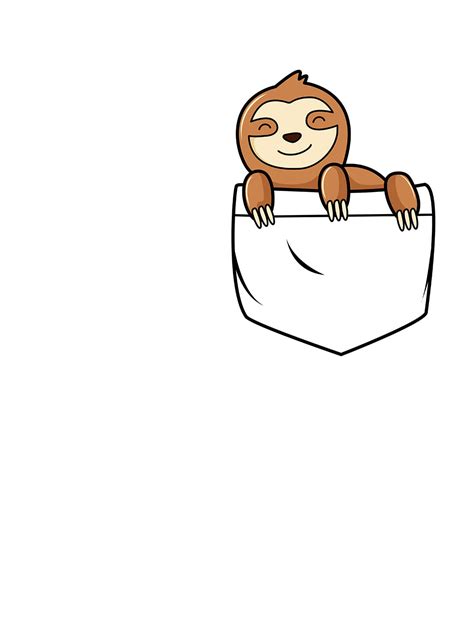 Sloth Pocket White T-Shirt – feranoid