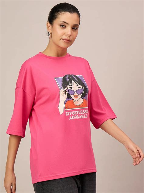 Women Pink Oversized Tees | Reprise India | Reprise
