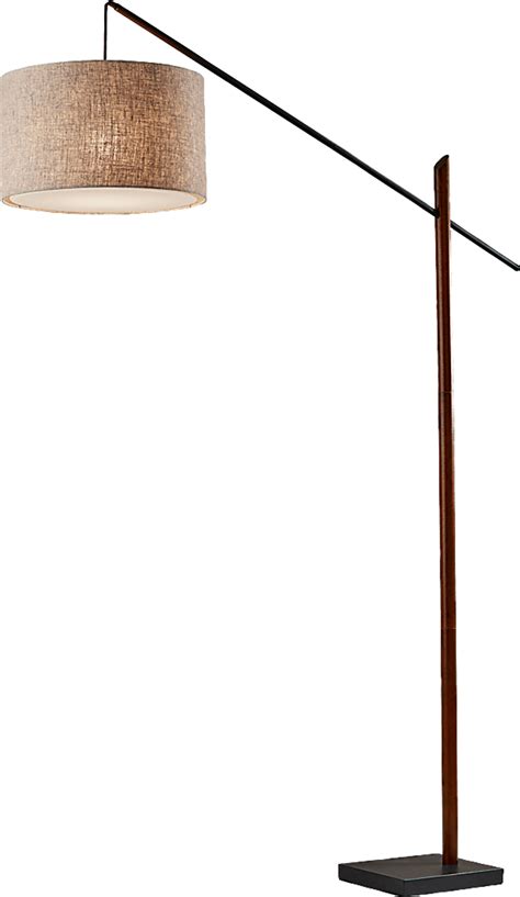 Pettet Walnut Dark Wood Floor Lamp | Rooms to Go