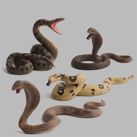 Buy Meadawgs® Set of 4pcs Python Boa Cobra Snake Model PVC Wildlife ...