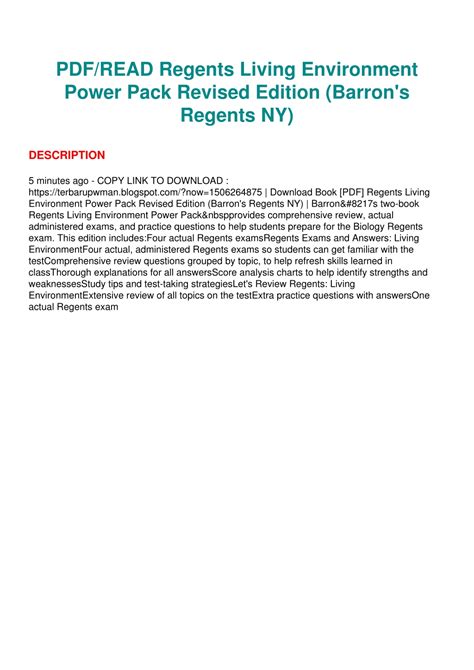 PPT - PDF/READ Regents Living Environment Power Pack Revised Edition (Barron's Regent PowerPoint ...