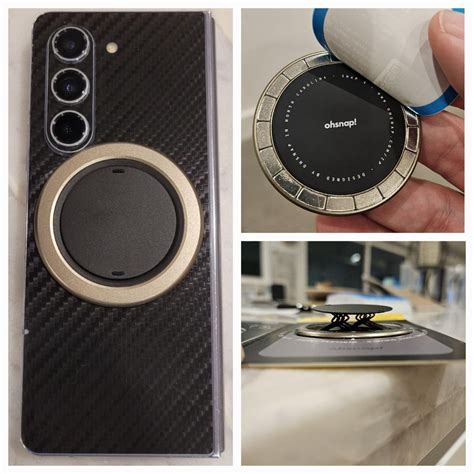 OhSnap 4 Luxe and 3M Carbon Fiber Vinyl Skin - Caseless : r/GalaxyFold