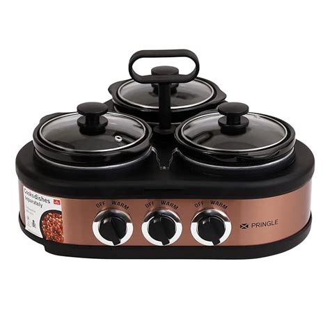 Pringle Electric triangle Slow Cooker 3 Litre | Ceramic Pot with Glass
