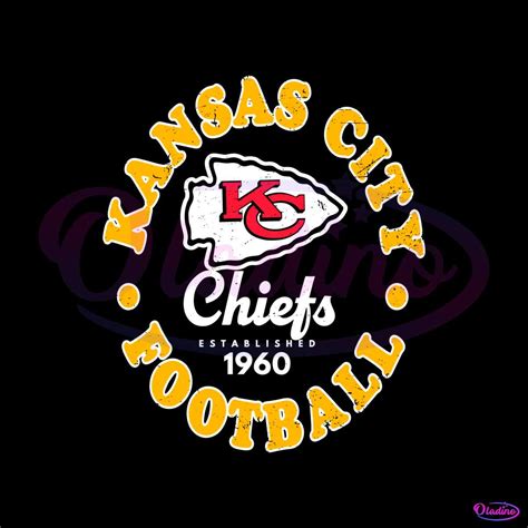 Vintage Kansas City Chiefs Football Established 1960 Svg - Oladino