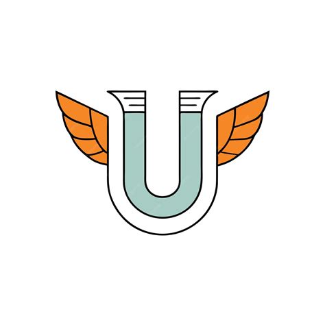 Premium Vector | Logo Of Letter U With Wings On The White Background