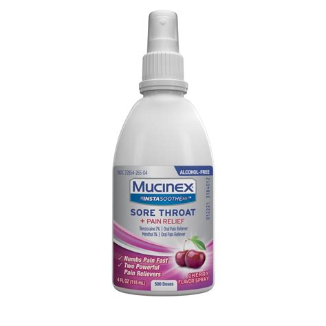 MUCINEX InstaSoothe Sore Throat + Pain Relief Spray - Cherry, 3.8 oz ...