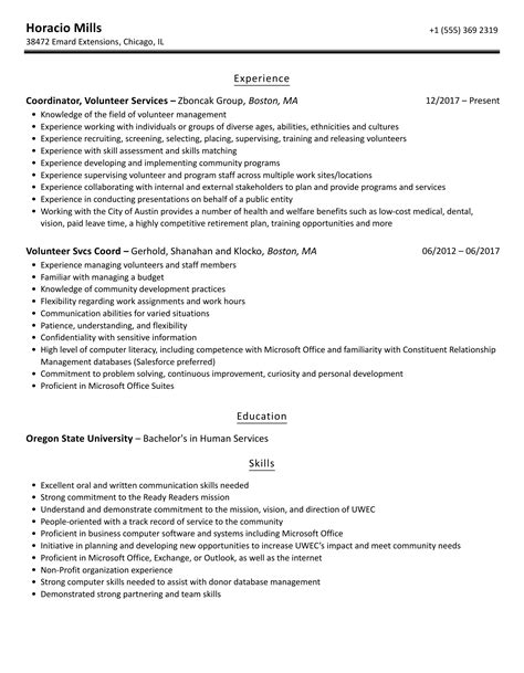 Volunteer Resume Samples | Velvet Jobs