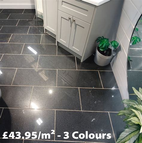 Black Sparkle Floor Tiles Quartz Plus Black 600x300 Wall & Floor Tile