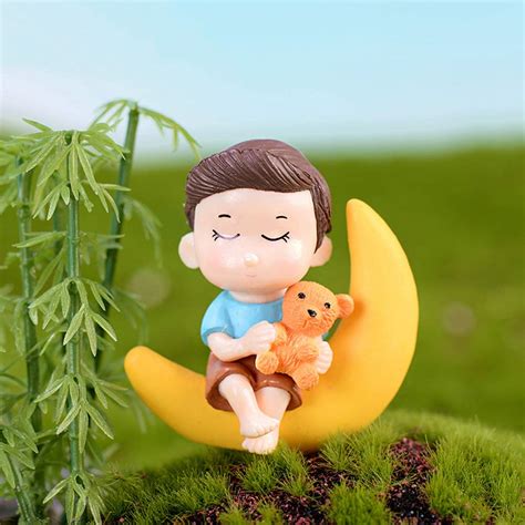 chowying 2Pcs Mini Boy Girl Resin Doll Garden DIY Bonsai Ornament ...