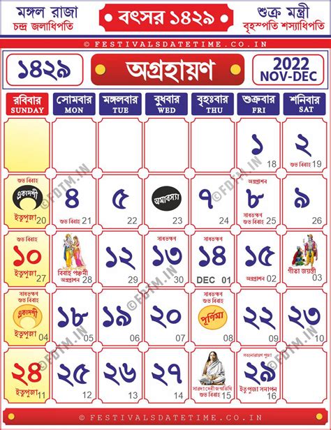 Agrahan 1429 - Bengali Calendar 1429: অগ্রহায়ণ ১৪২৯ - বাংলা ...