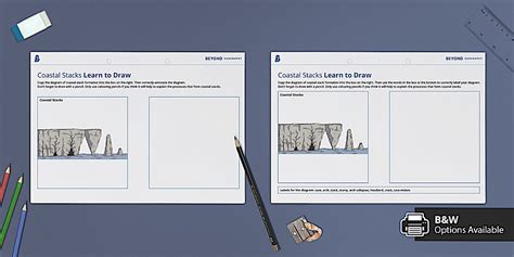Learn to Draw Coastal Stacks Worksheets