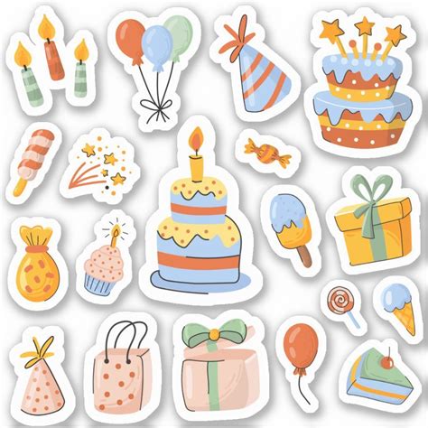 Cute Birthday Stickers: Zazzle in 2025 | Happy birthday printable ...