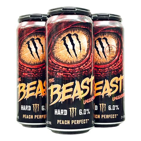 Monster The Beast Unleashed Peach Perfect Hard Seltzer 4Pk Cans ...
