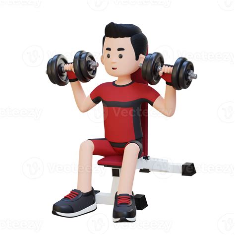 3D Sportsman Character Sculpting Strong Shoulders with Dumbbell ...