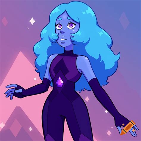 Gem character from Steven Universe with bluish purple skin, blue hair ...