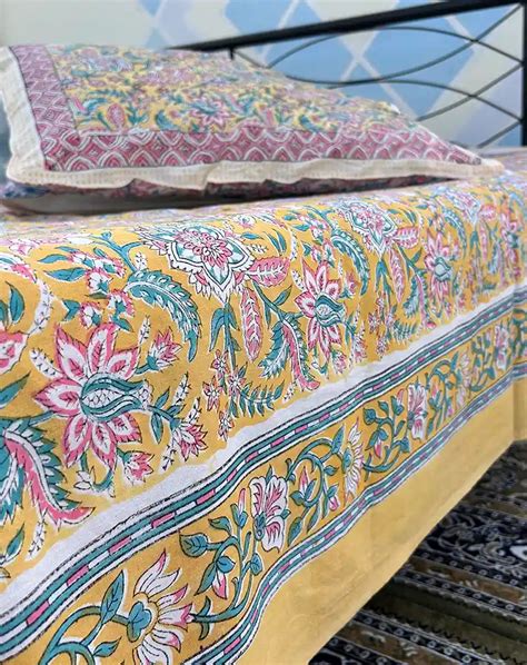 Hand Block Print Cotton Bedsheet Set