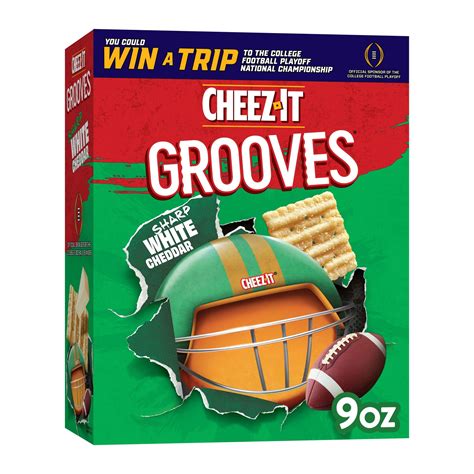 Cheez-It Grooves Sharp White Cheddar Crunchy Cheese Crackers, 9 oz ...