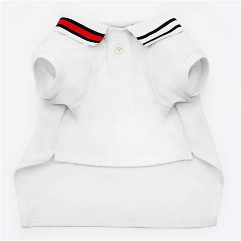 Tommy Hilfiger Flag Collar and Cluff Polo Tshirt for Dogs (Optic white ...