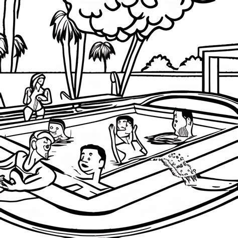 Pool Party Coloring Page