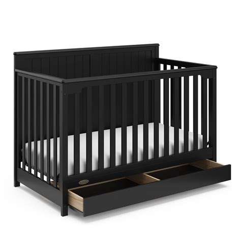 Graco Hadley 5-in-1 Convertible Crib with Drawer (Black) – Crib with ...