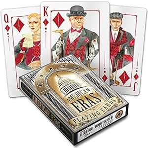 Playing Cards American Eras - Cool Poker Size Black Deck with 52 Unique ...