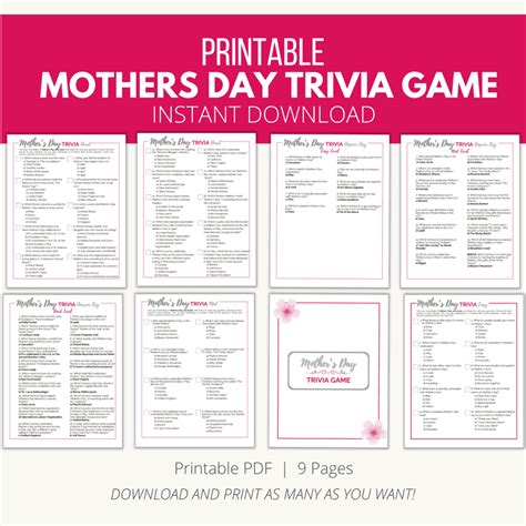 Printable Mother's Day Trivia Game - Add A Little Adventure