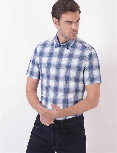 Buy Cotton Checks Button Down Collar Shirts at Marks & Spencer