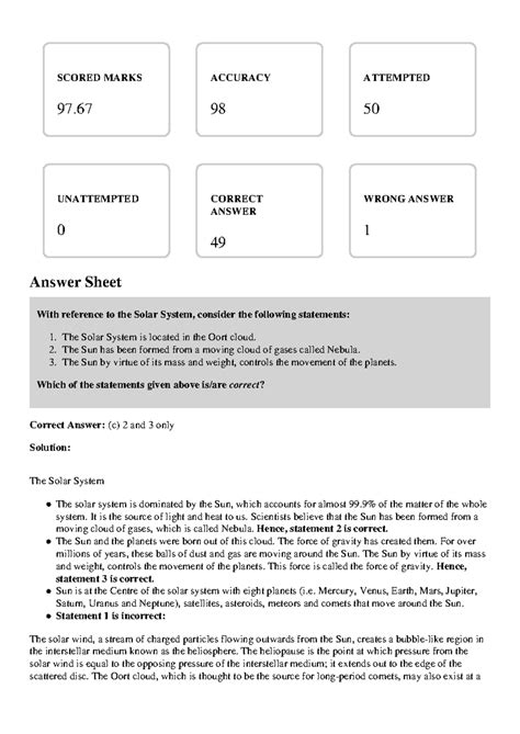 GS Test 5 - Practice MCQs on Solar System, Earth Science & Geography ...