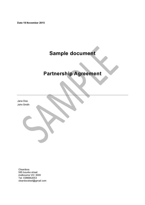 Partnership Agreement Form 的图像结果