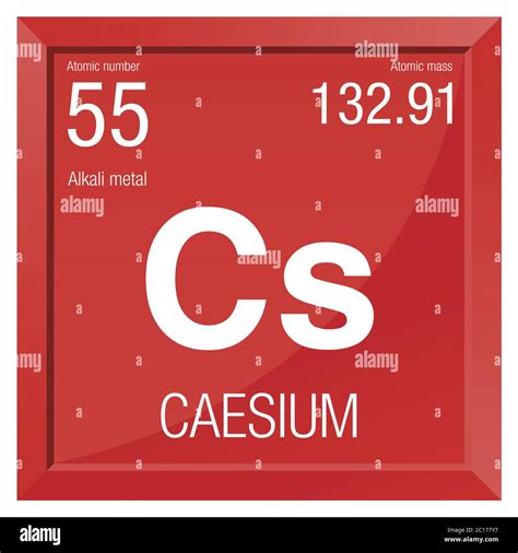 Caesium symbol. Element number 55 of the Periodic Table of the Elements - Chemistry - Square ... - Cäsium Element
