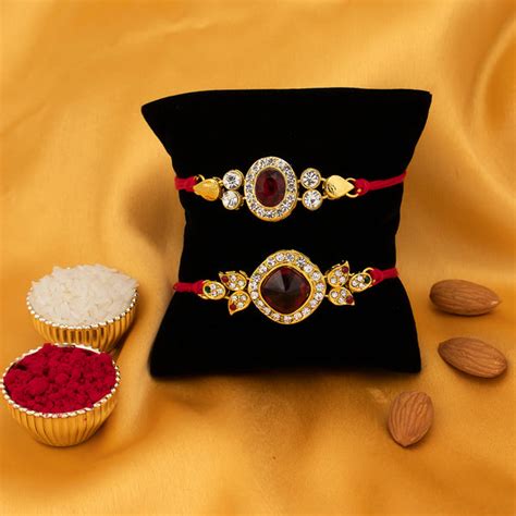 Sukkhi Modern Rakhi Combo (Set of 2) with Roli Chawal and Raksha Bandh ...