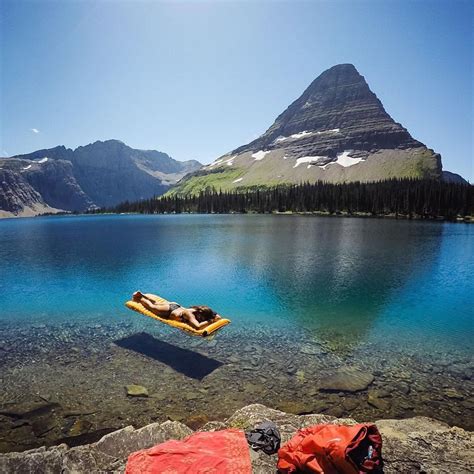Crystal clear water of Hidden Lake in Glacier National Park, Montana, U ...