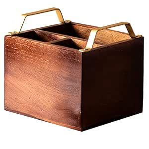 Buy nestroots Wooden Spoon Stand for Dining Table Cutlery Holder with ...