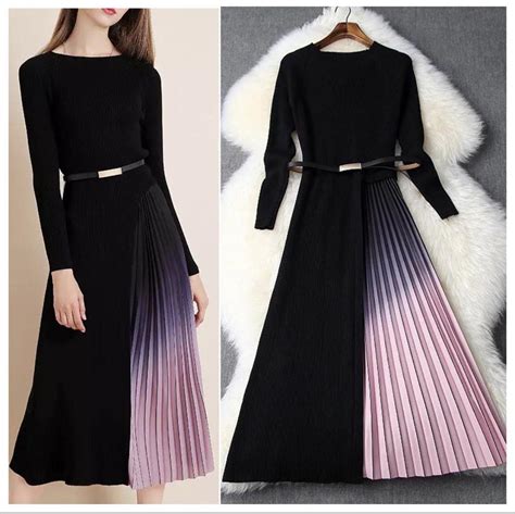 Ombre Pleated Dress – Label Frenesi Fashion
