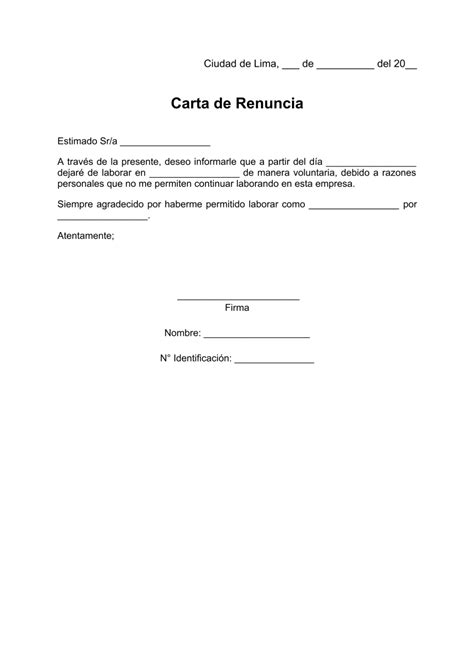 ᐅ Carta de Renuncia Sencilla (Ejemplos y Modelos) ️