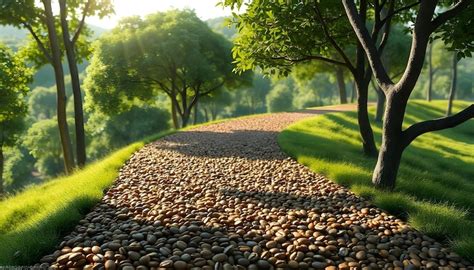 Coffee bean pathway realistic illustration | Premium AI-generated image
