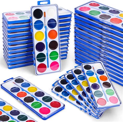 Amazon.com: Watercolor Paint Set for Kids,12 Colors Bulk Pack of 42 ...