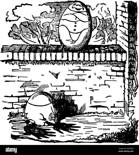 Humpty Dumpty, this scene shows two eggs, one egg fall on ground and ...