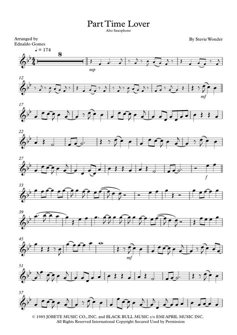Part-Time Lover (arr. Ednaldo Gomes) by Stevie Wonder Sheet Music for ...