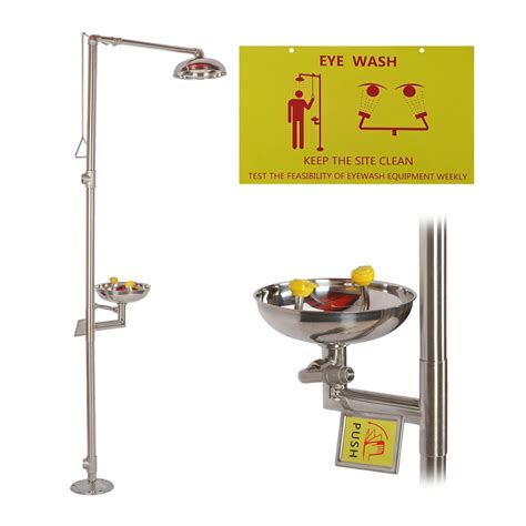 AIWFL Stainless Steel Emergency Eye Wash Station with Shower ...