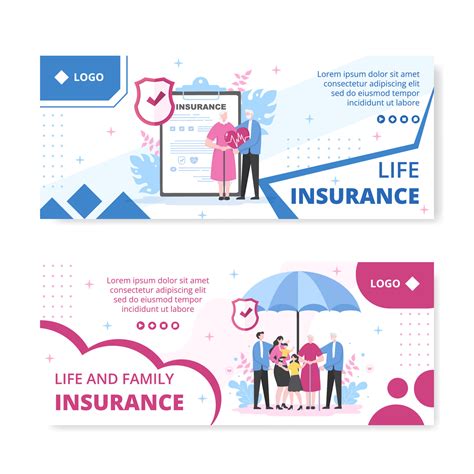 Life Insurance Banner Template Flat Design Illustration Editable of ...