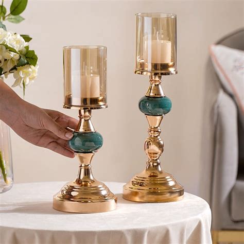 Emerald Decorative Candle Holder Set Of 2 Online - Premium Candle Stand ...