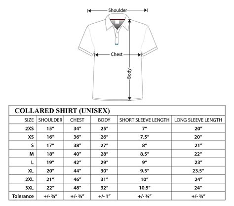 Men S Shirt Sizes Chart