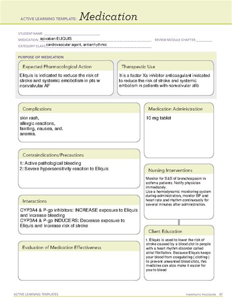 Ati Active Learning Template Basic Concept Safe Medication Administration