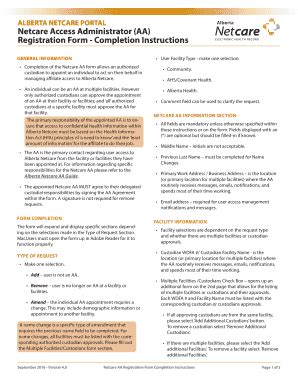 Alberta Netcare Access Adminstrator Registation Form - Fill Online ...