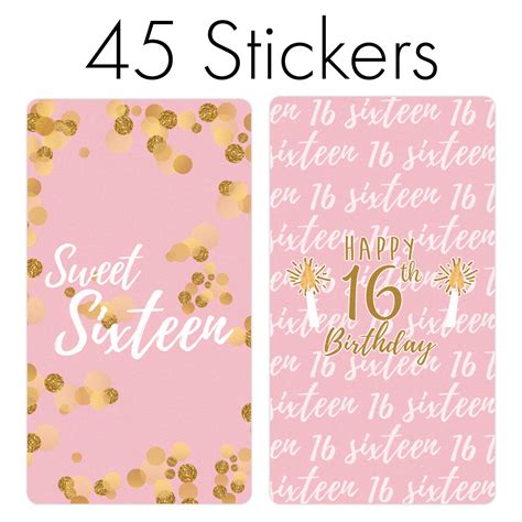 Buy Pink and Gold Sweet Sixteen Mini Chocolate Candy Bar Wrappers ...