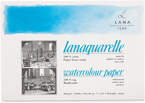 Lanaquarelle Watercolor Paper 140 lb. Block 7x10 - Cold Press India | Ubuy