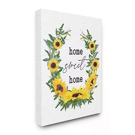 Stupell Home Decor Charming Home Sweet Home Sunflower Wreath Wall Art