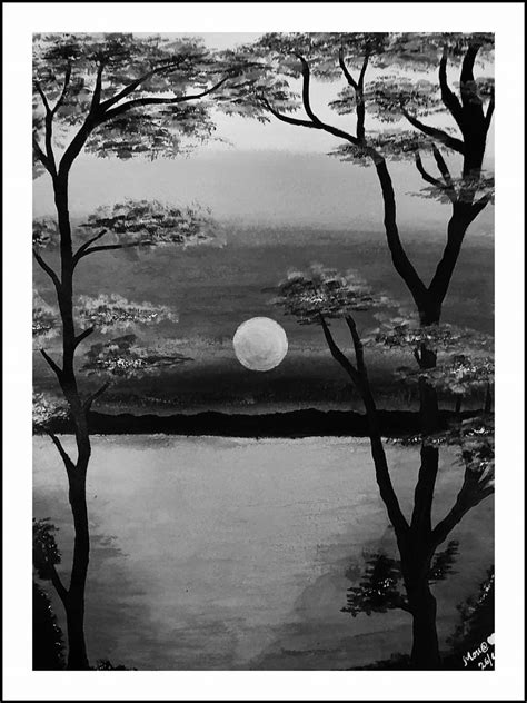 Pencil drawing landscape scenery snow mountain landscape drawing with ...