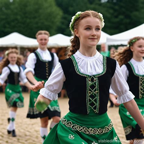 Traditional Irish Dancers at Cultural Festival | Stable Diffusion Online
